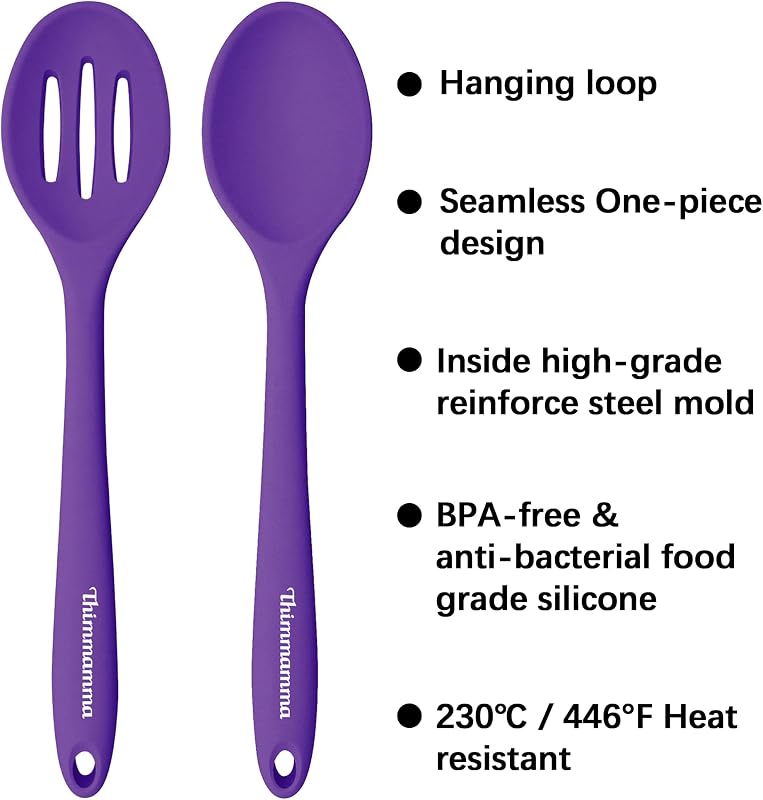 Juego cucharas silicona sin BPA antiadherentes lavavajillas