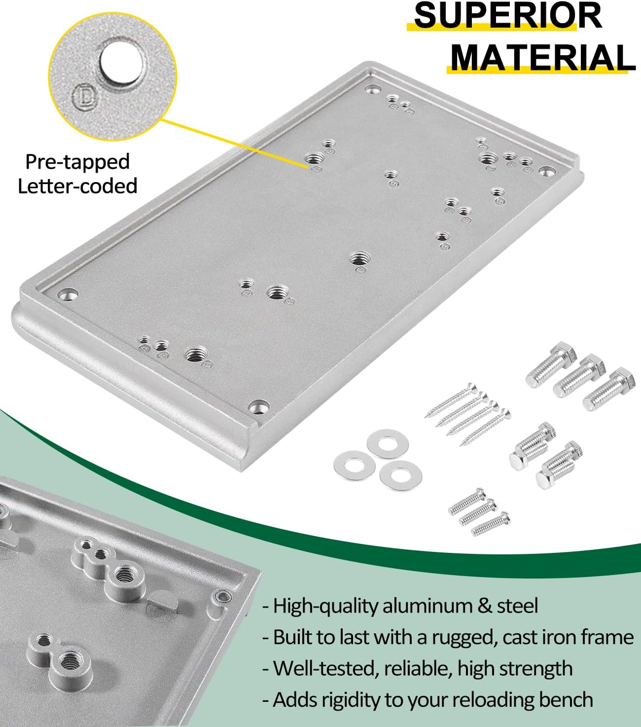 Placa base accesorios RCBS 9282 gris 10x6pulg
