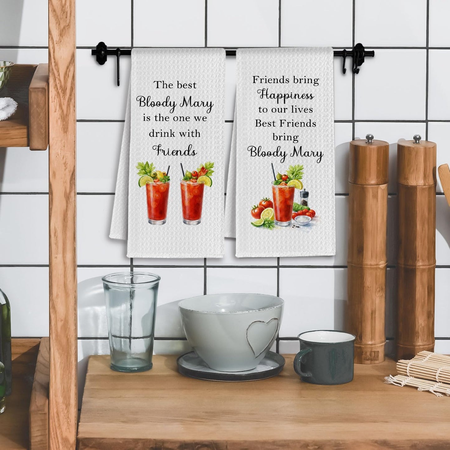 Toallas cocina Friends Bloody Mary set 2 16x24