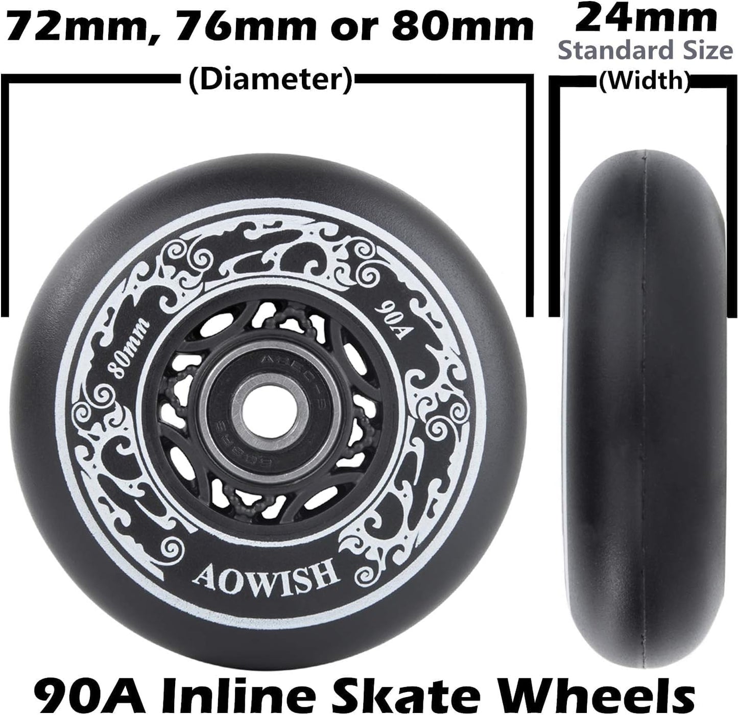 Ruedas inline skate repuesto hockey ABEC-9 4 pzas
