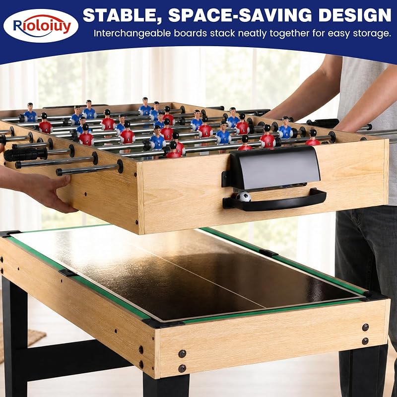 Mesa set 12en1 48" ping pong futbolín air hockey billar