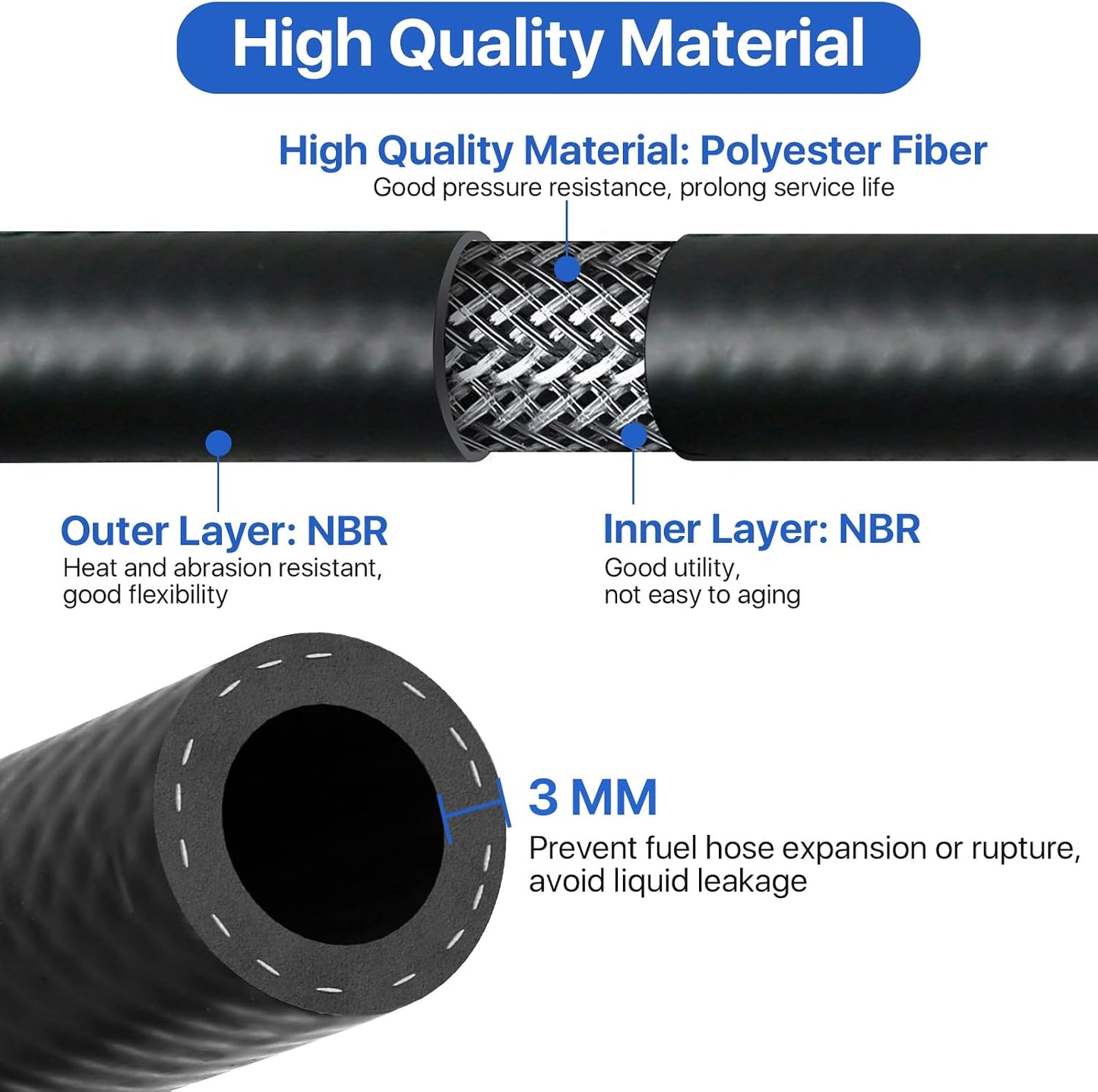 Manguera combustible 3/8" NBR 20ft 300PSI
