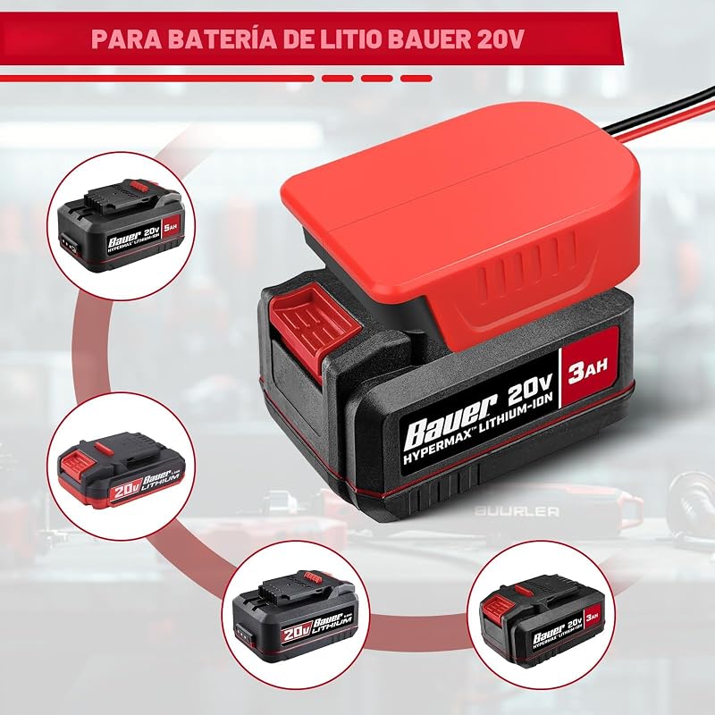 2 Pzas Adaptador Rueda Eléctrica Bauer 20V Kit Batería