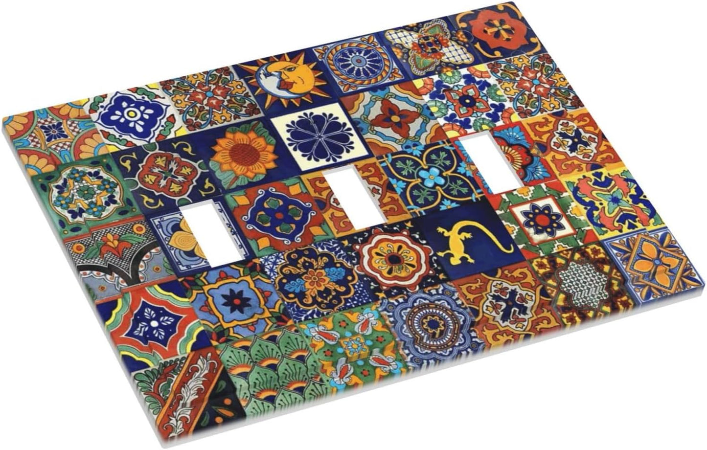 Placa de interruptor talavera decorativa 3 vías