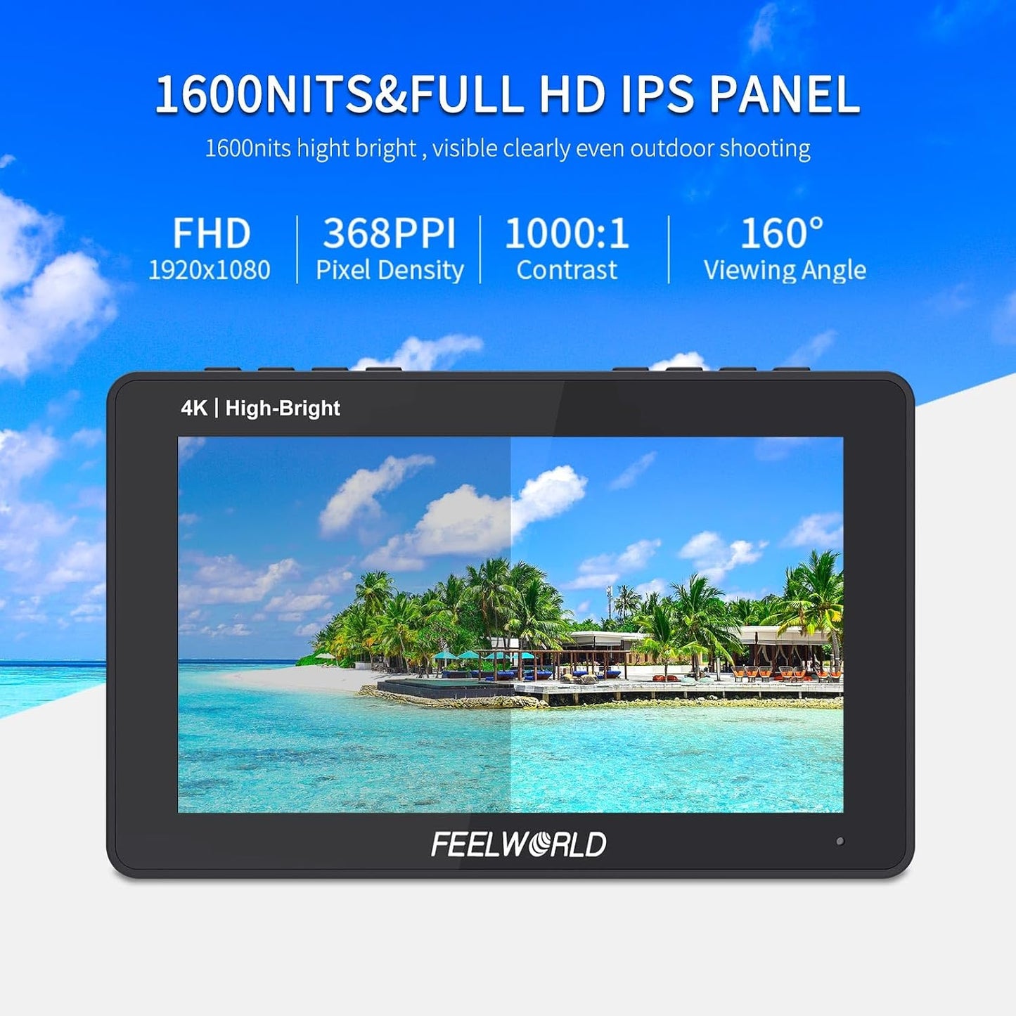 Monitor 5.5pulg 4K tactil F970 bateria 4400mAh