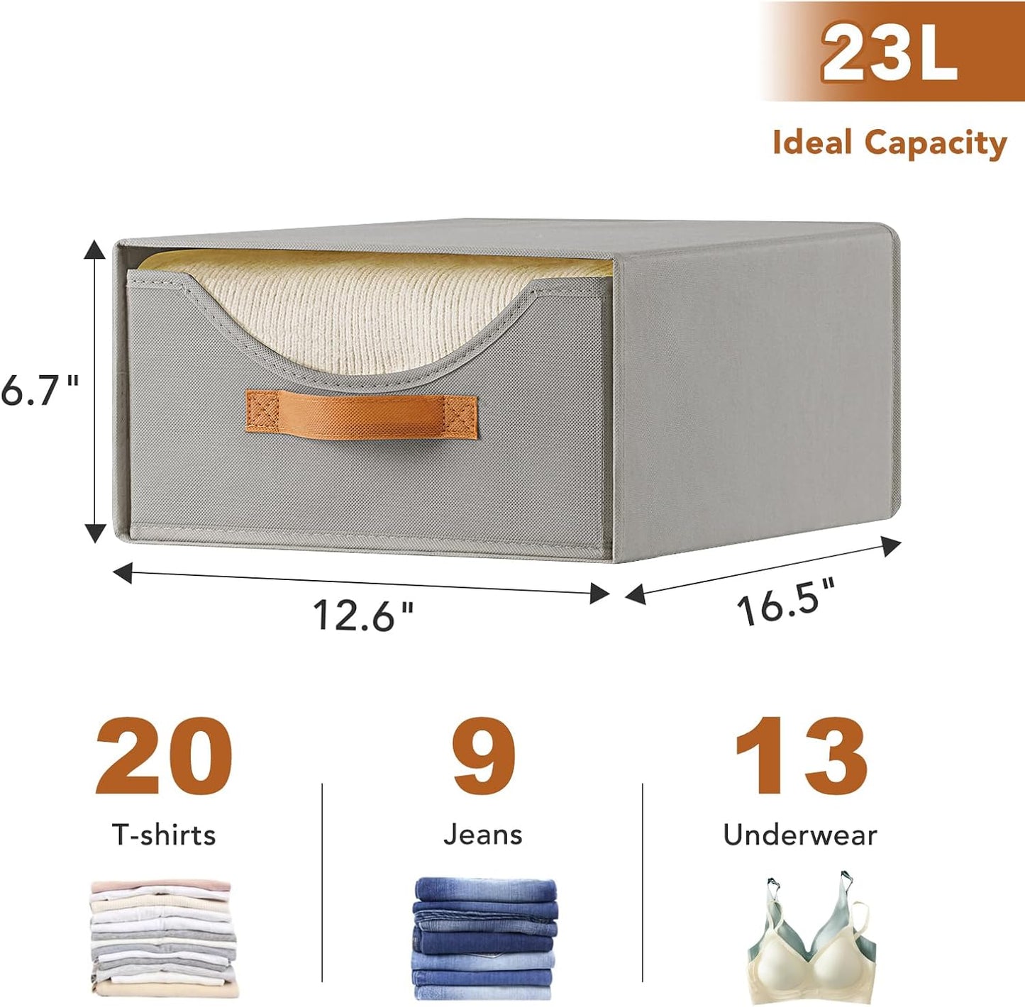 4 Pzas Cajones Almacenamiento Ropa 42cm con Ventana