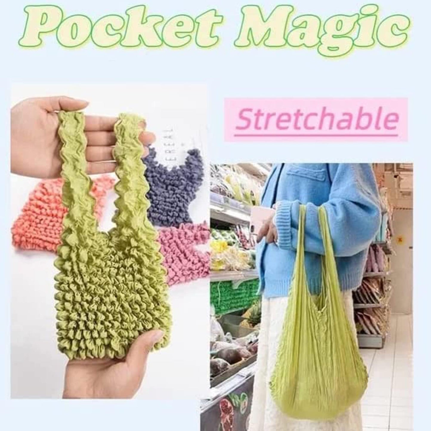 Bolsas elásticas plisadas reutilizables 3 Uds