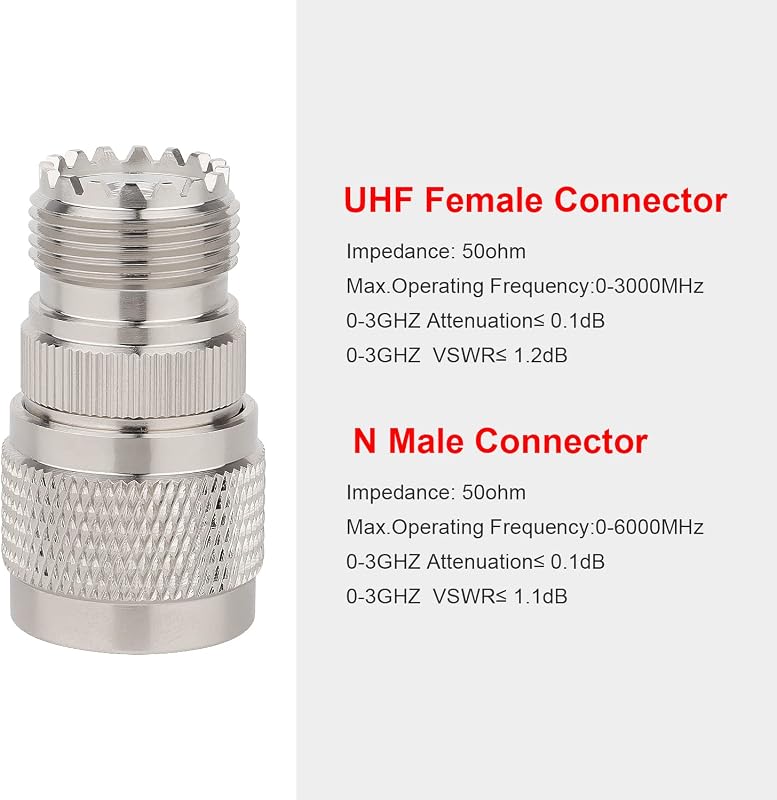Adaptador N macho a UHF hembra PL-259 SO-239 5 pzas