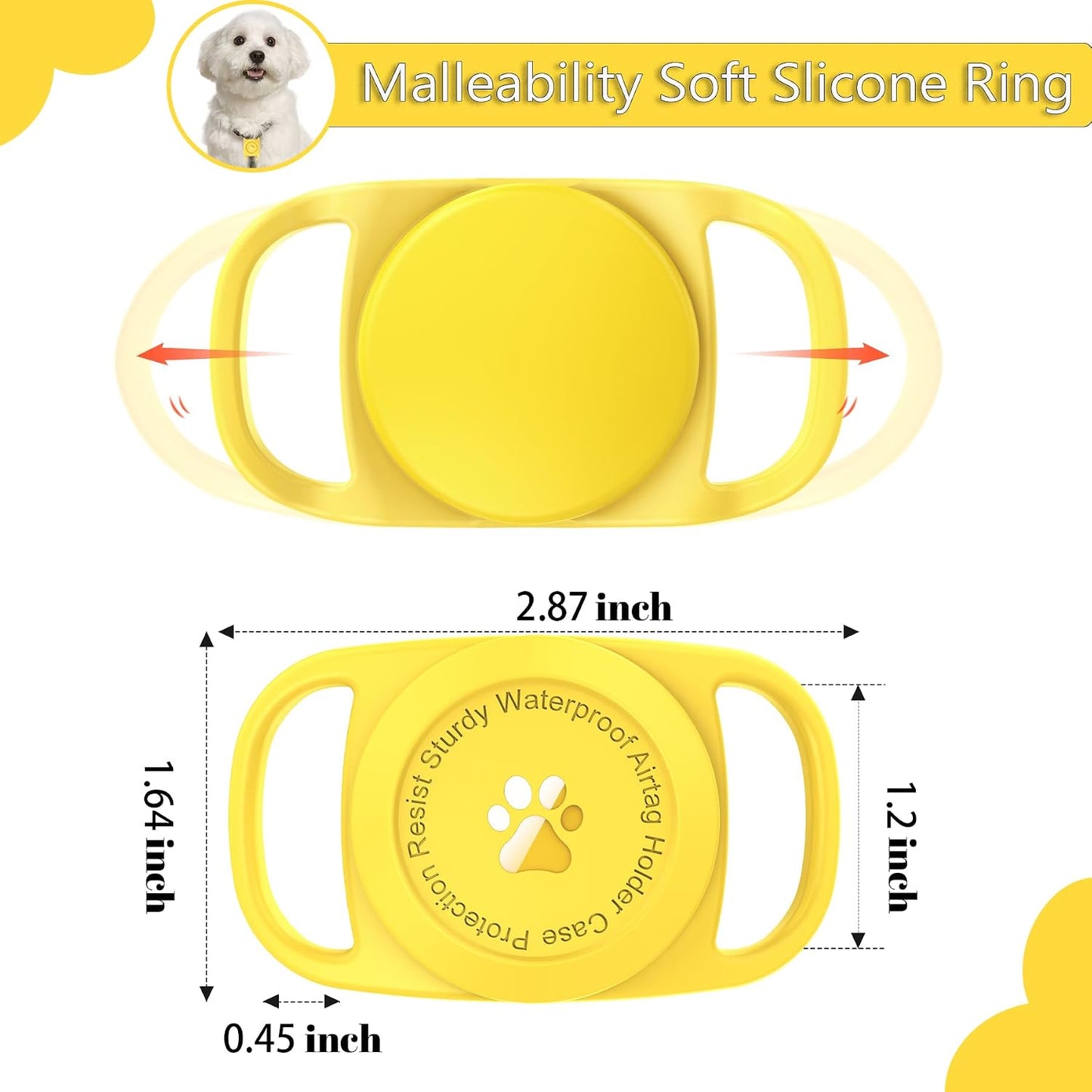 Soporte collar perro AirTag funda silicona impermeable
