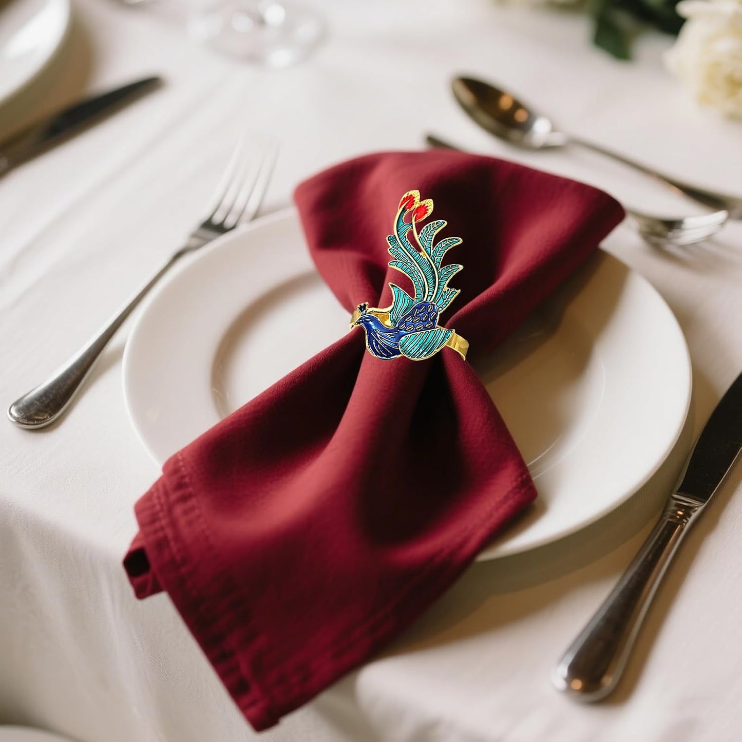 6 Pzas Servilleteros Esmaltados Pájaros Decoración Fiesta Boda