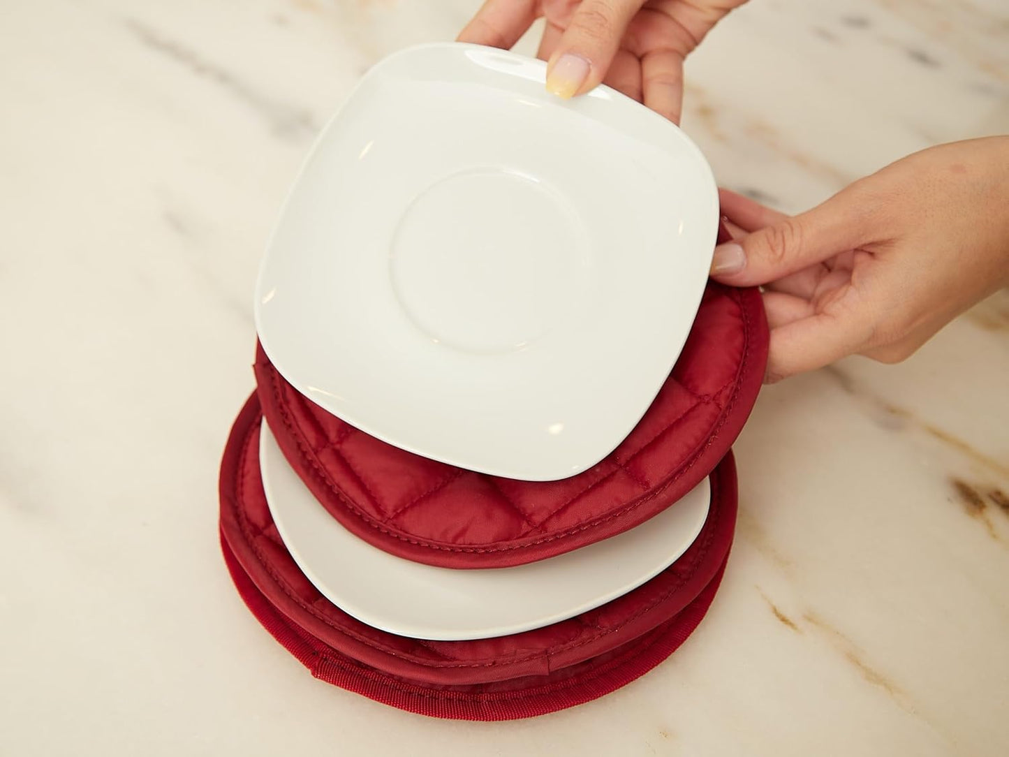 Estuche acolchado para platos con ventana y cremallera
