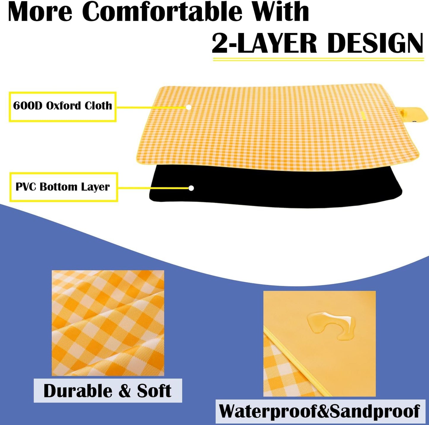 Manta picnic al aire libre 57x79pulg resistente impermeable