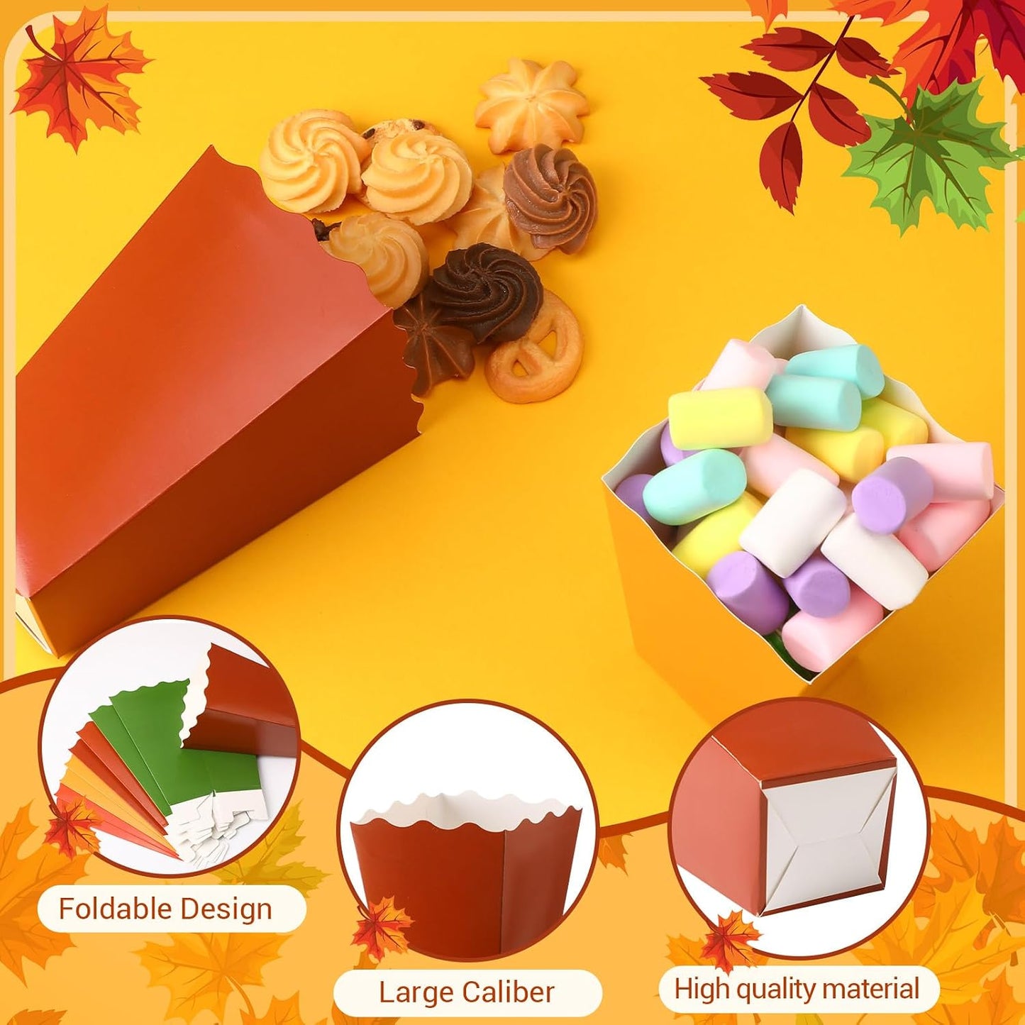 24 Cajas Palomitas Otoño Acción de Gracias Fiesta