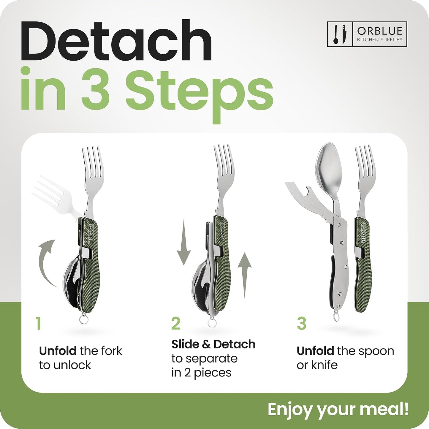Set 2 Utensilios Comida 4en1 Acero Inox