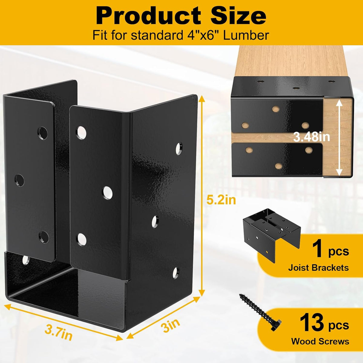 Soporte viga oculto 4x6 con brida acero q235b