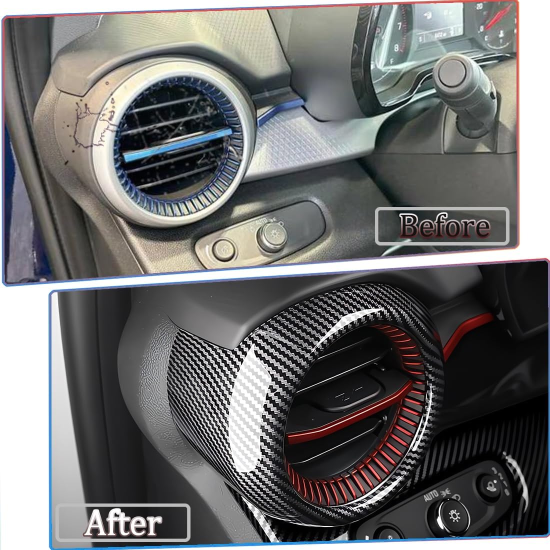 Ajuste ventilación aire CA para Chevrolet Trax fibra carbono