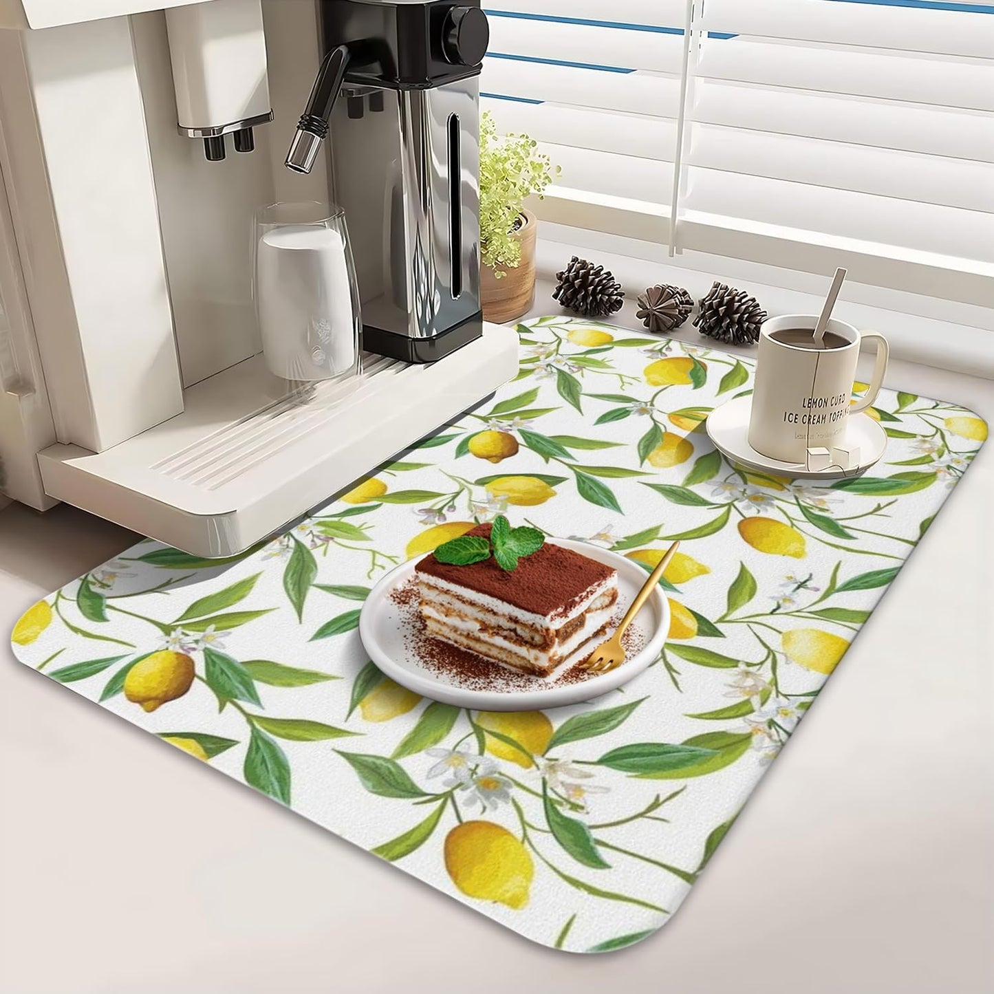 Tapete secado platos encimera cocina 2 pzas goma antiderrap