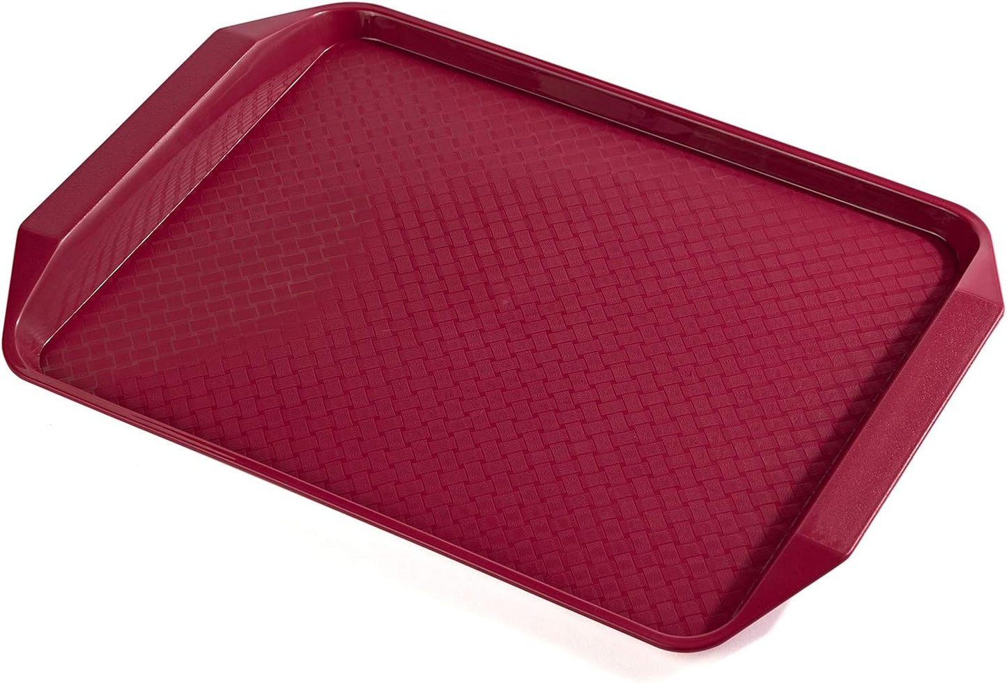 Bandeja plástico comida rápida 16.7x11.8pulg set 12 rojo vino