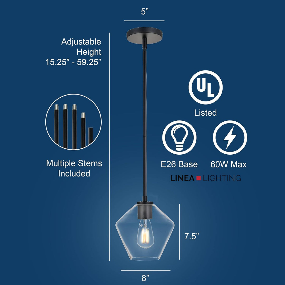 Lámpara colgante Piarra Giada de cristal con diseño moderno