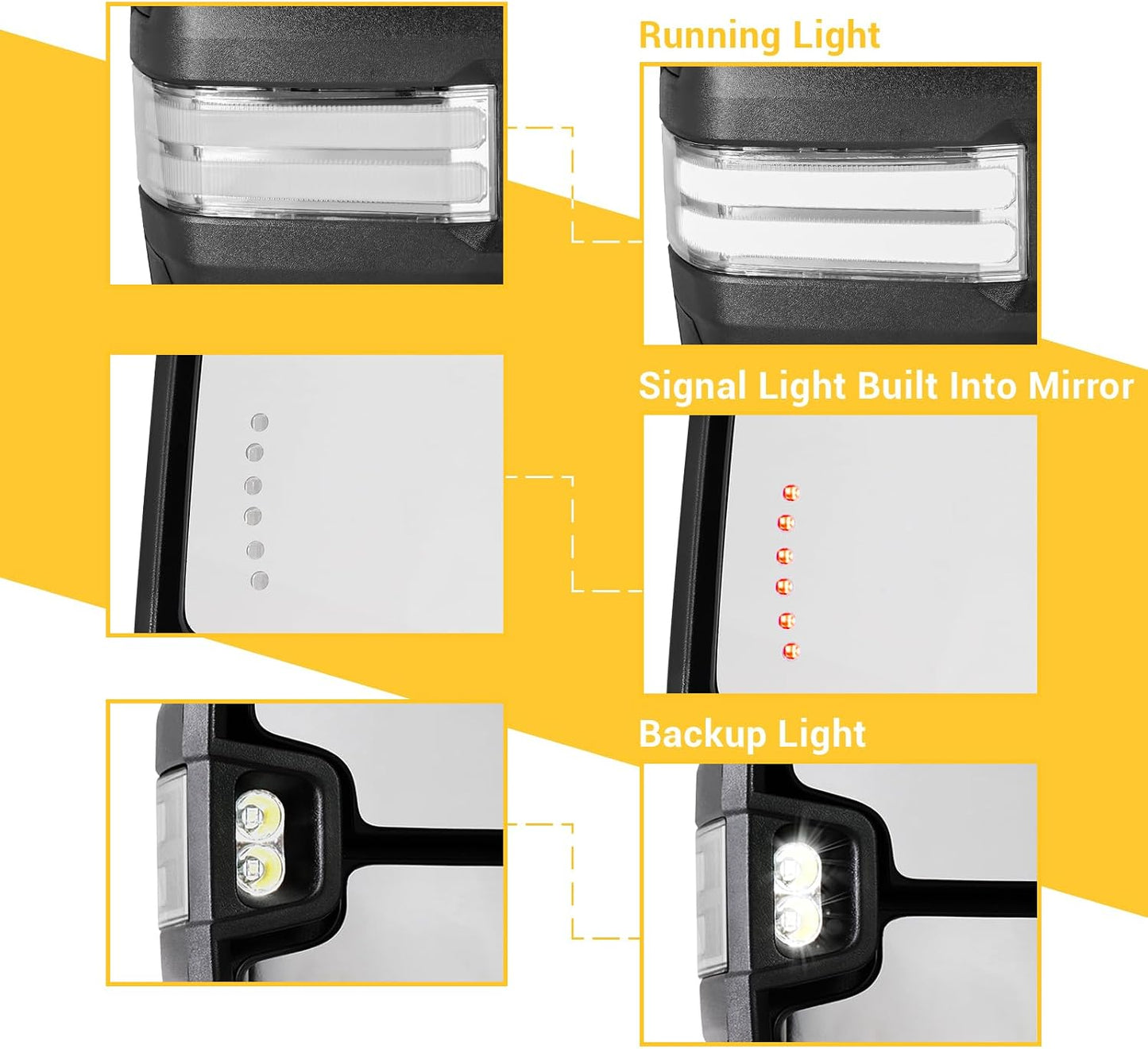 Espejos remolque con luces señal Chevy GMC