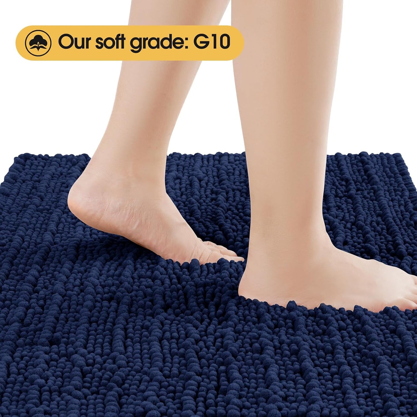 Alfombra baño azul marino 48x17pulg antideslizante ultra suave