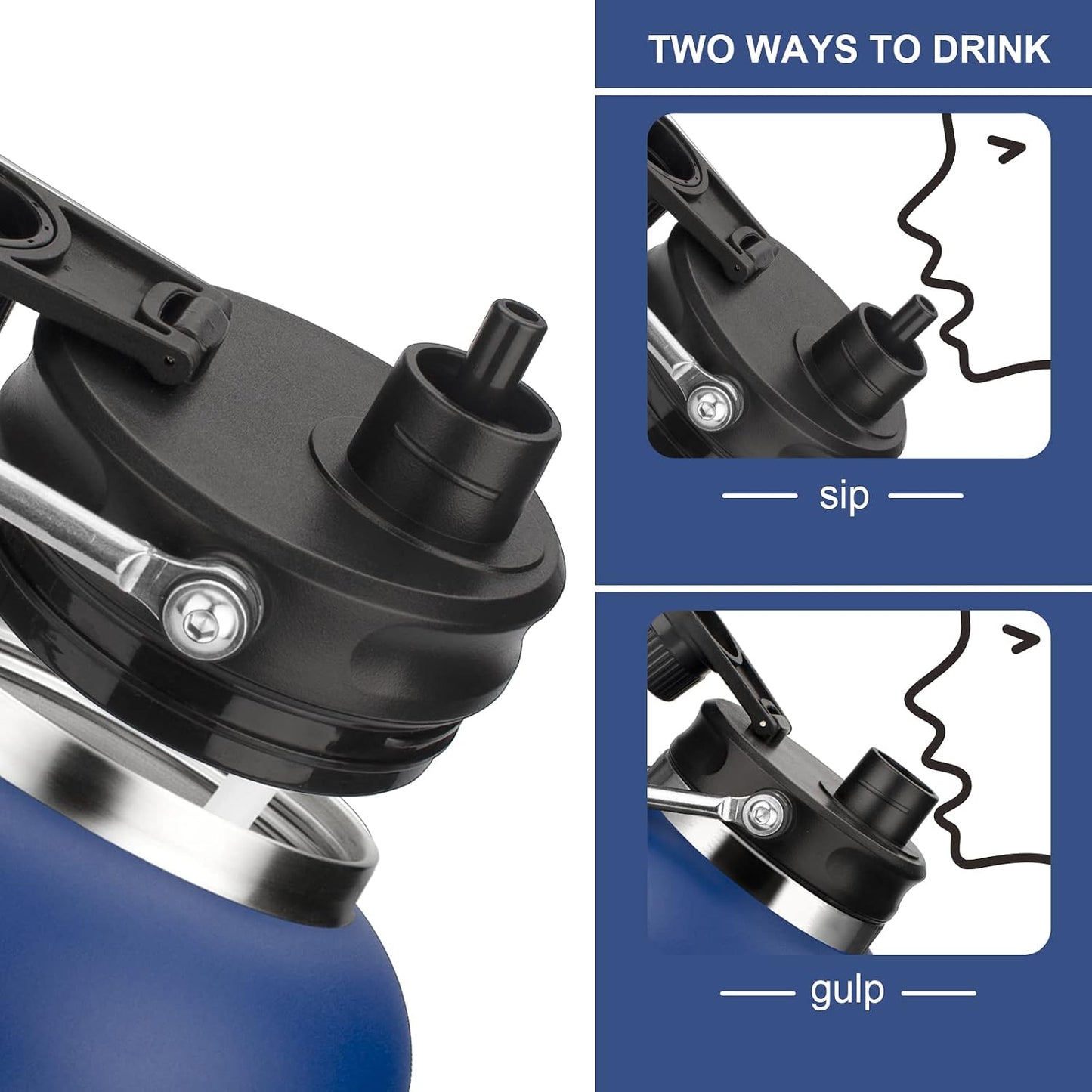 Jarra un galón acero inox doble pared 128oz aislada 48h