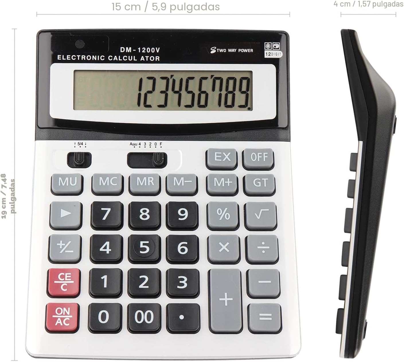 Calculadora electrónica grande 12 dígitos botón multifuncional