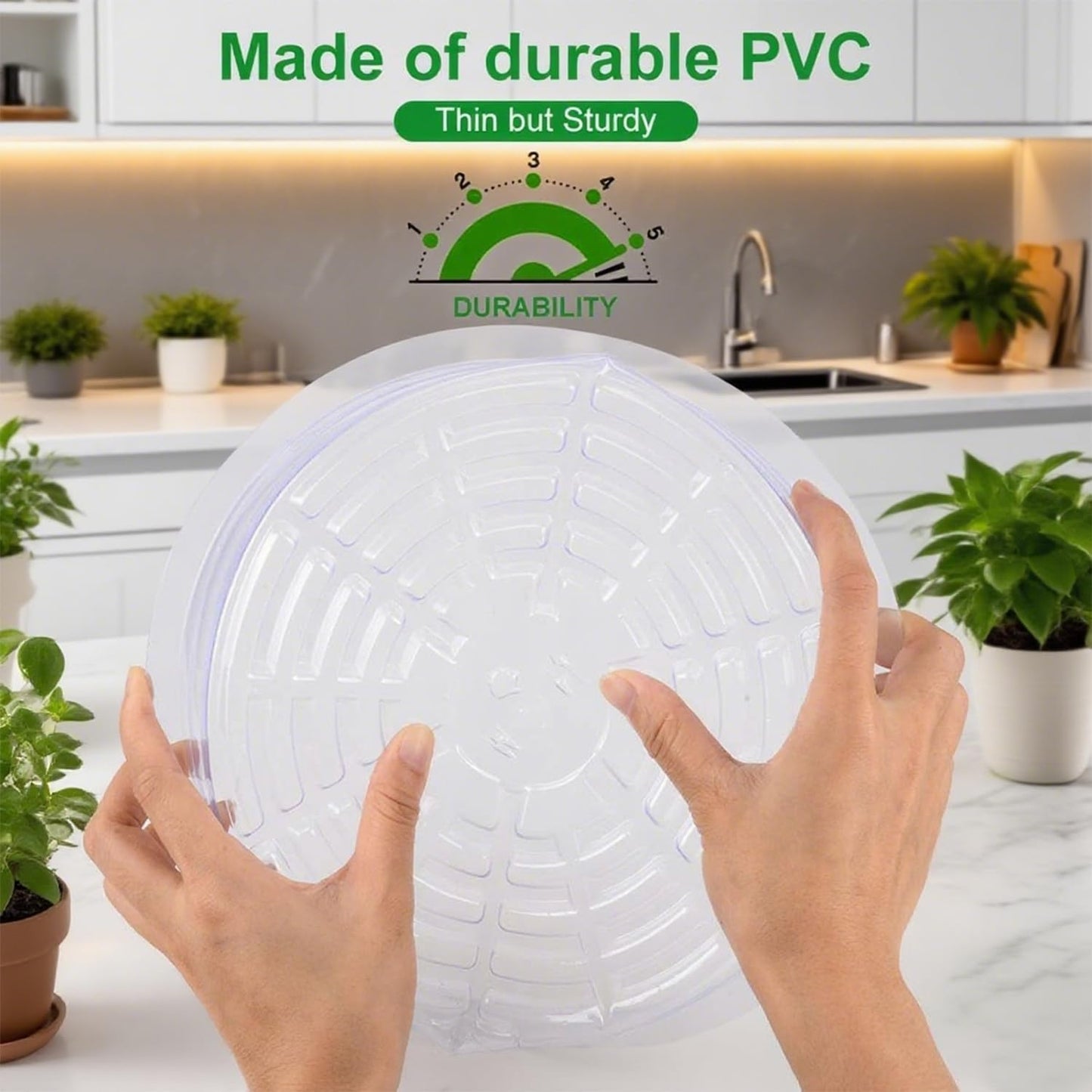 Set 5 Platillos Transparentes para Plantas Duraderos