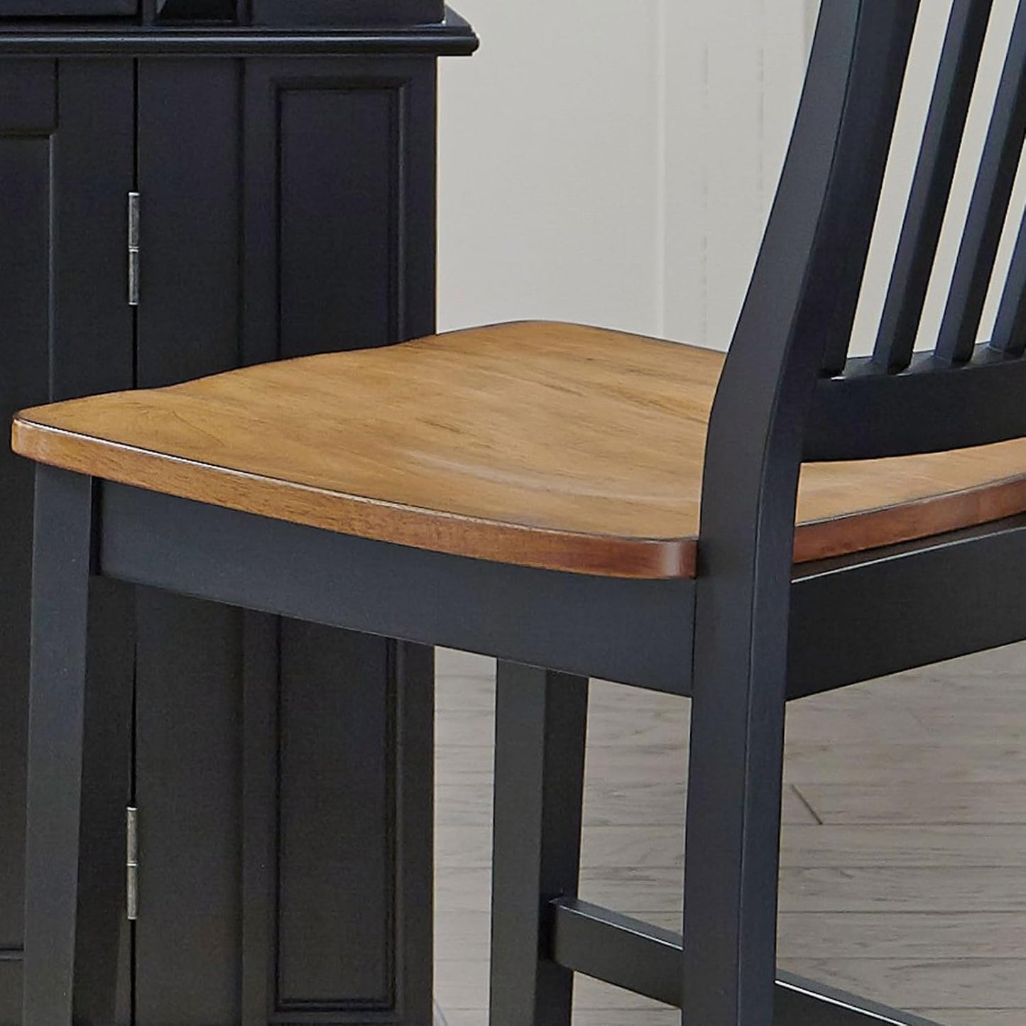 Taburete para Americana Negro de Madera Resistente
