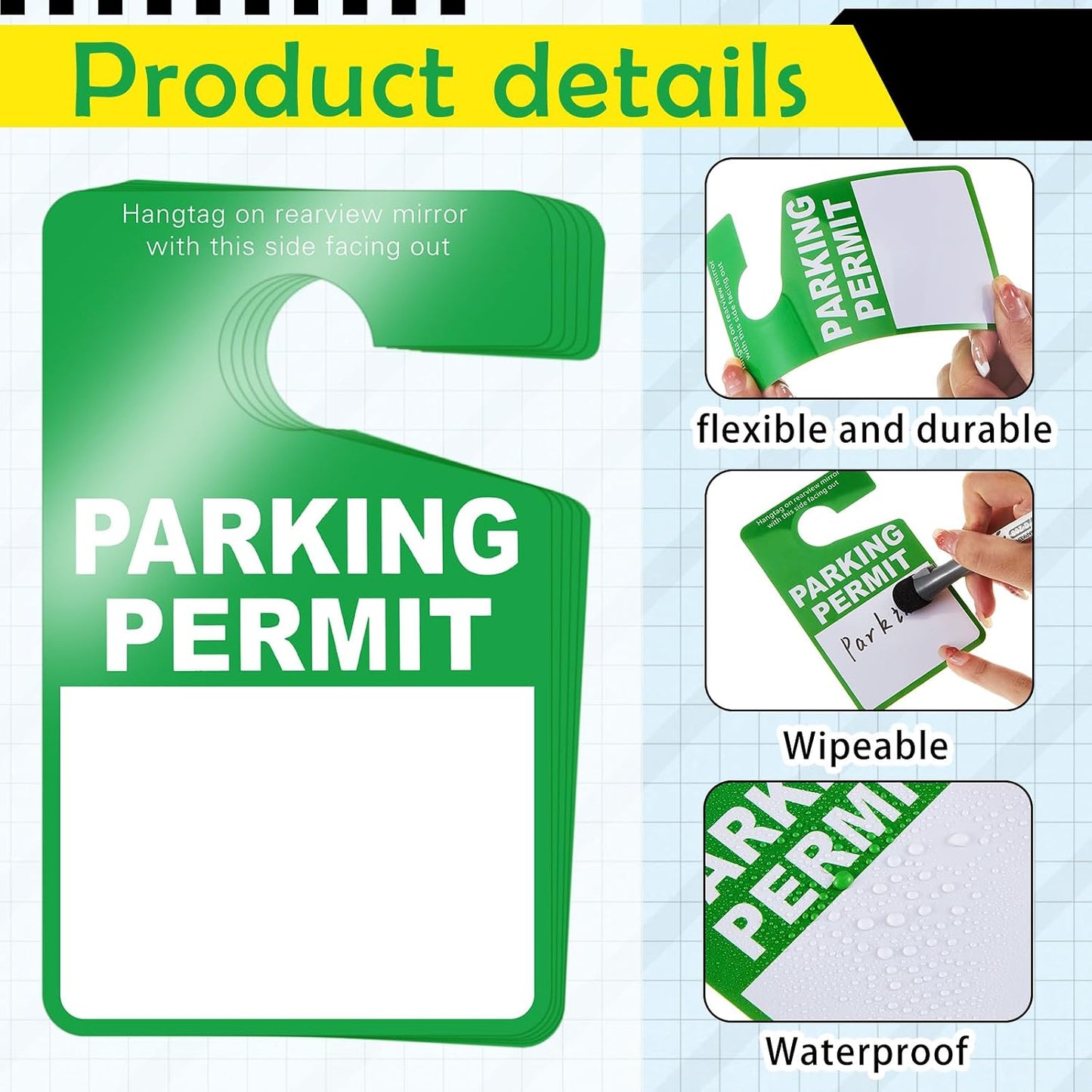 240 Etiquetas Colgantes Estacionamiento 3x5" Plástico
