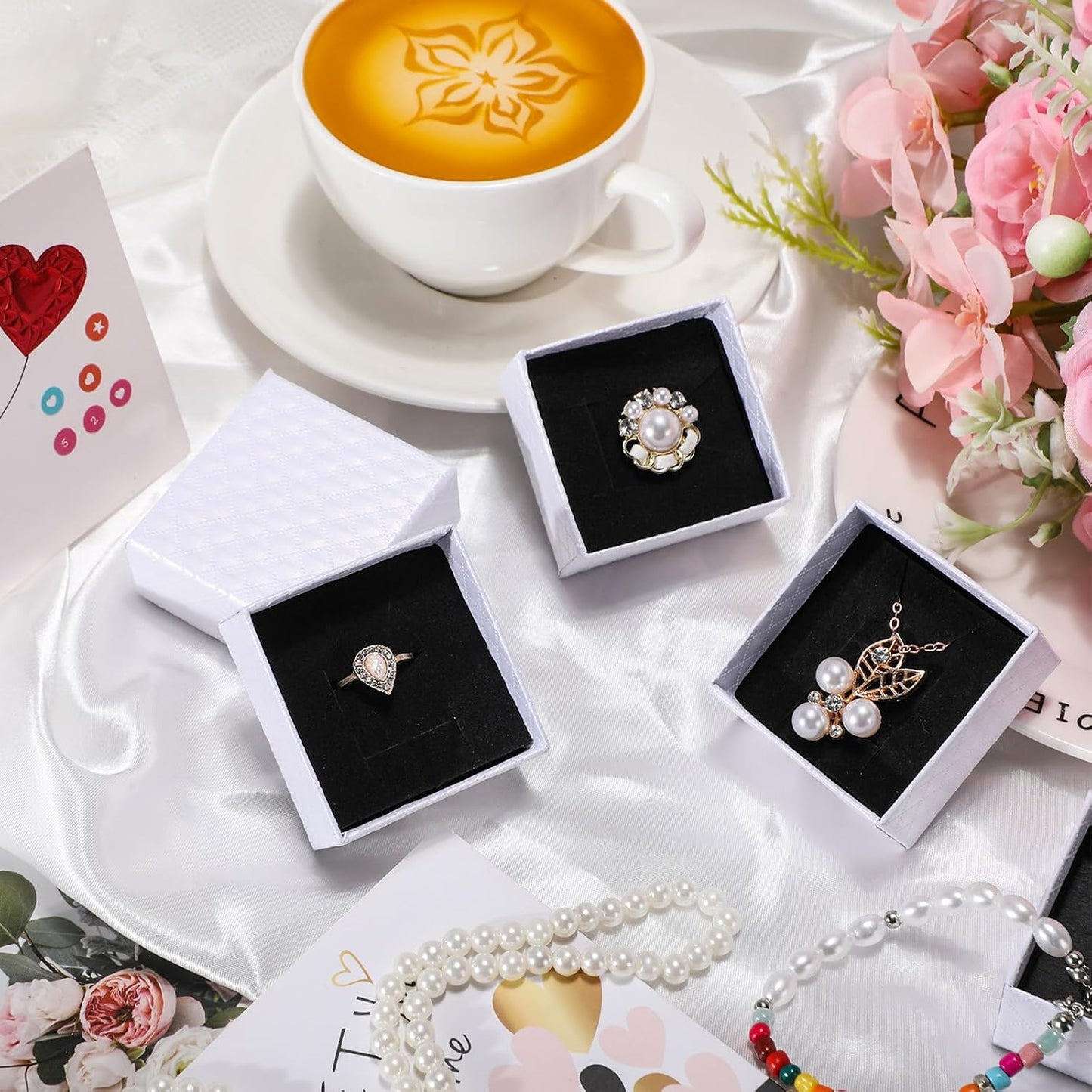 100 Cajas Regalo Anillos 2x2x1" Forro Terciopelo