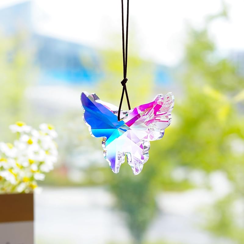 Prisma AB colgante mariposa cristal arcoíris para decoración
