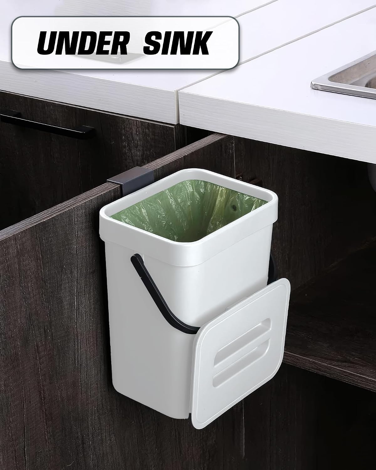 Contenedor compost interior 1.3gal con tapa cocina baño