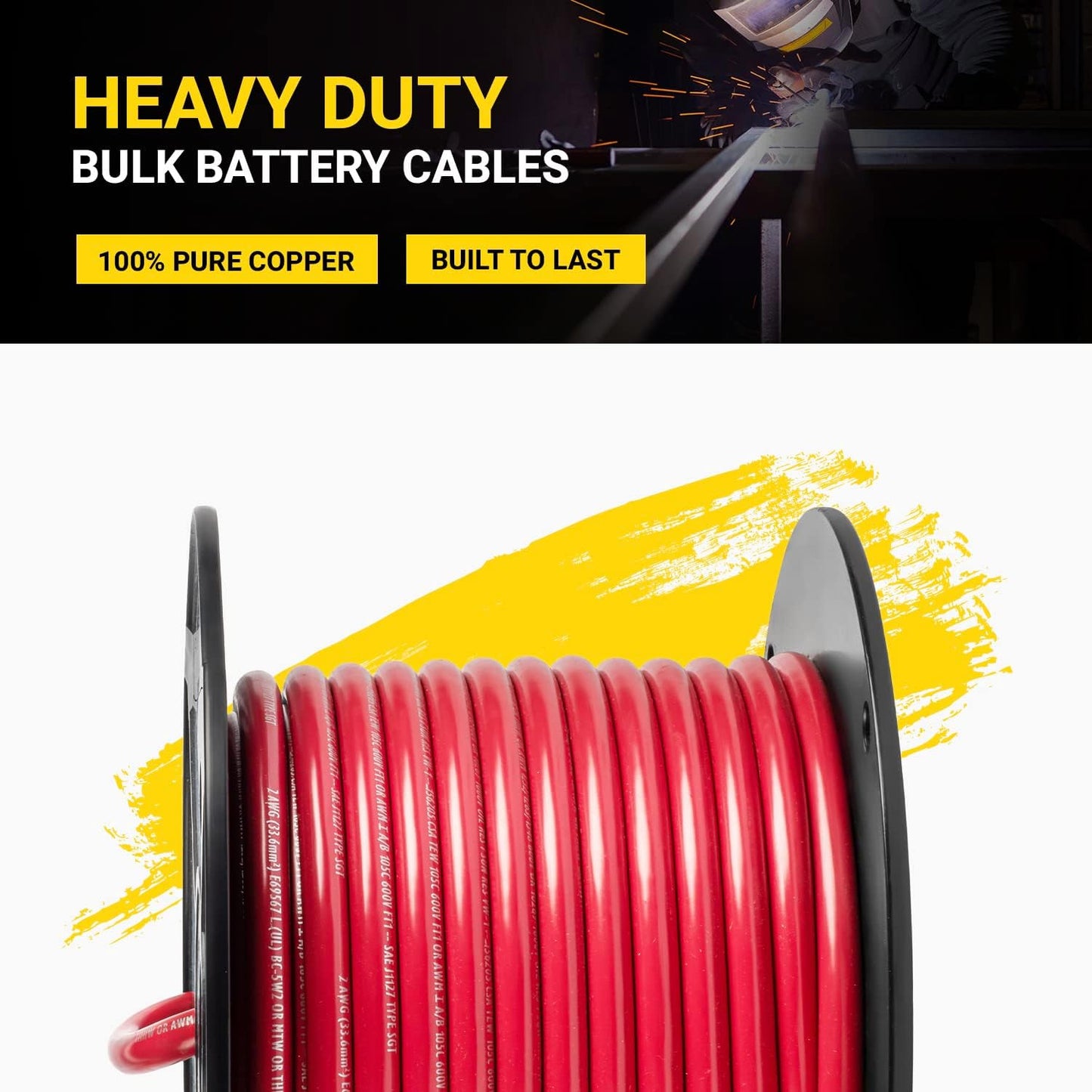 Cable batería alambre cobre puro automotriz inversor RV