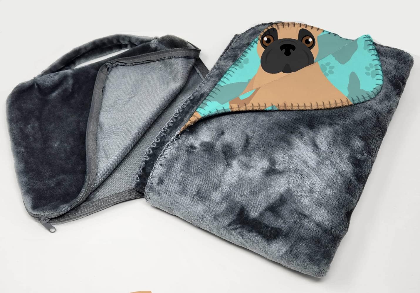 Manta viaje suave con bolsa bulldog camping playa