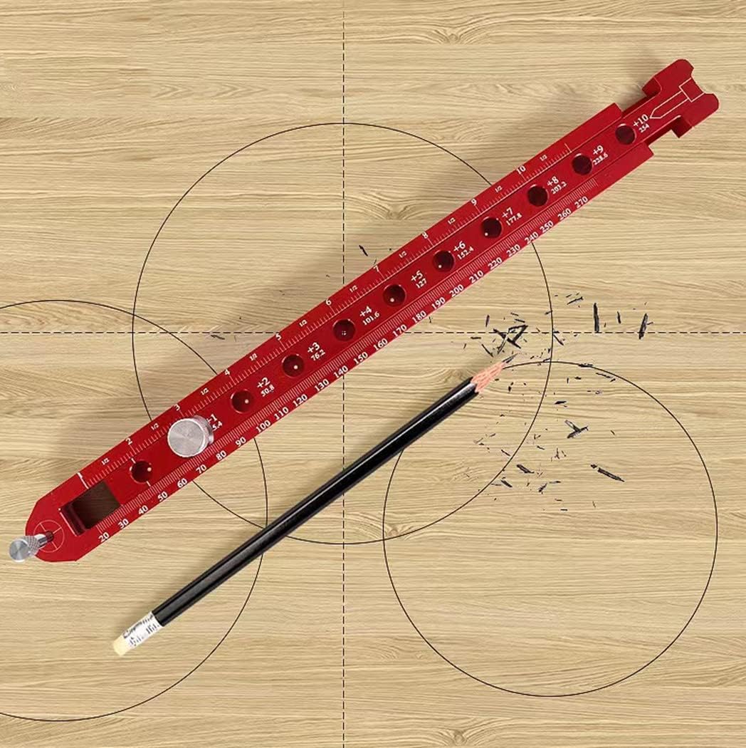 Herramienta dibujo aluminio regla arco ajustable