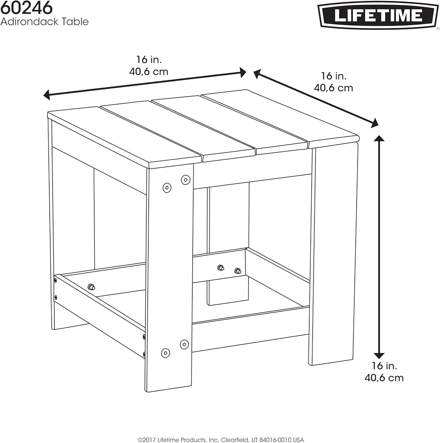 Mesa Adirondack de Madera Marrón 60246 para Jardín y Terraza