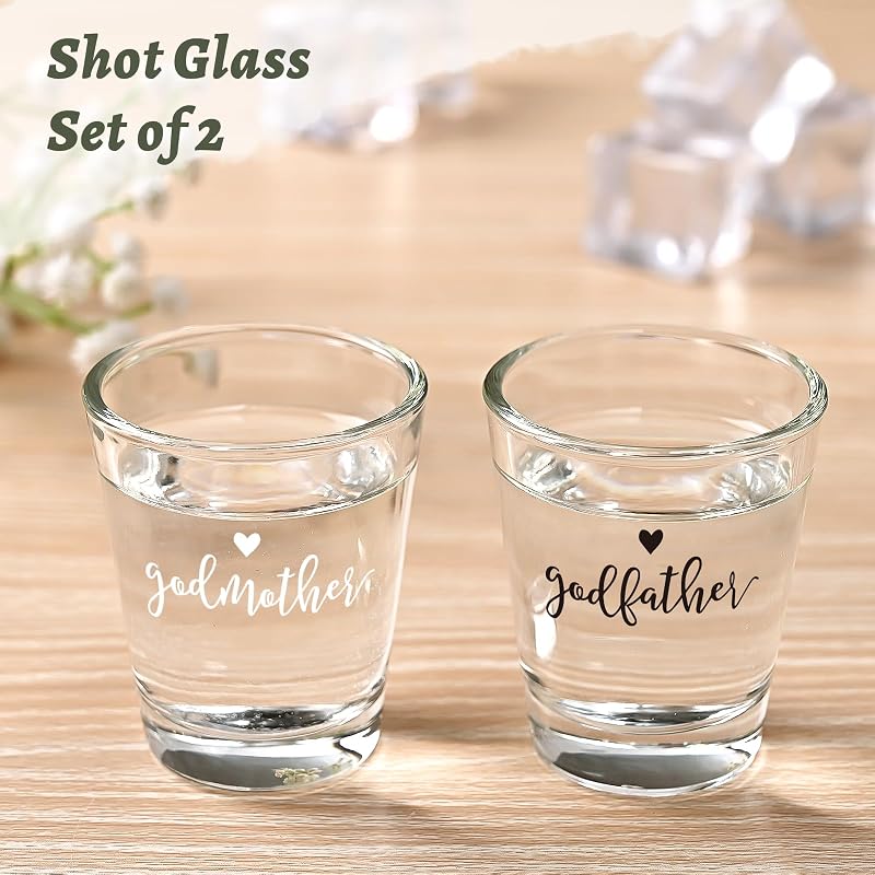 Juego 2 vasos chupito regalo padrinos bautizo