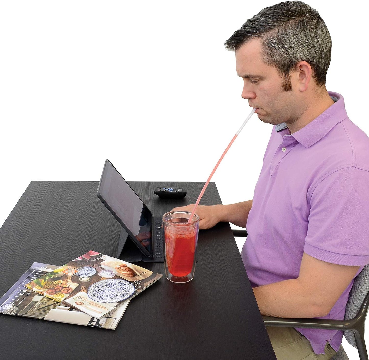 Popotes reutilizables 18pulg transparentes para tazas y cuencos