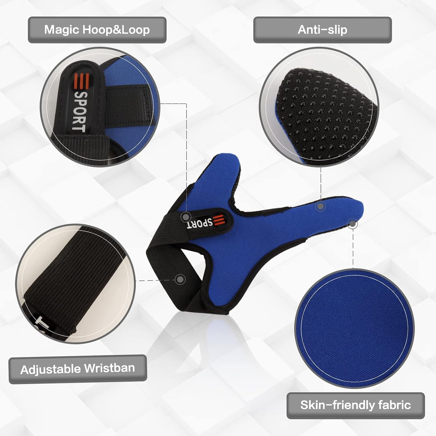 Guantes pescar antideslizante 3 pzas unisex elásticos