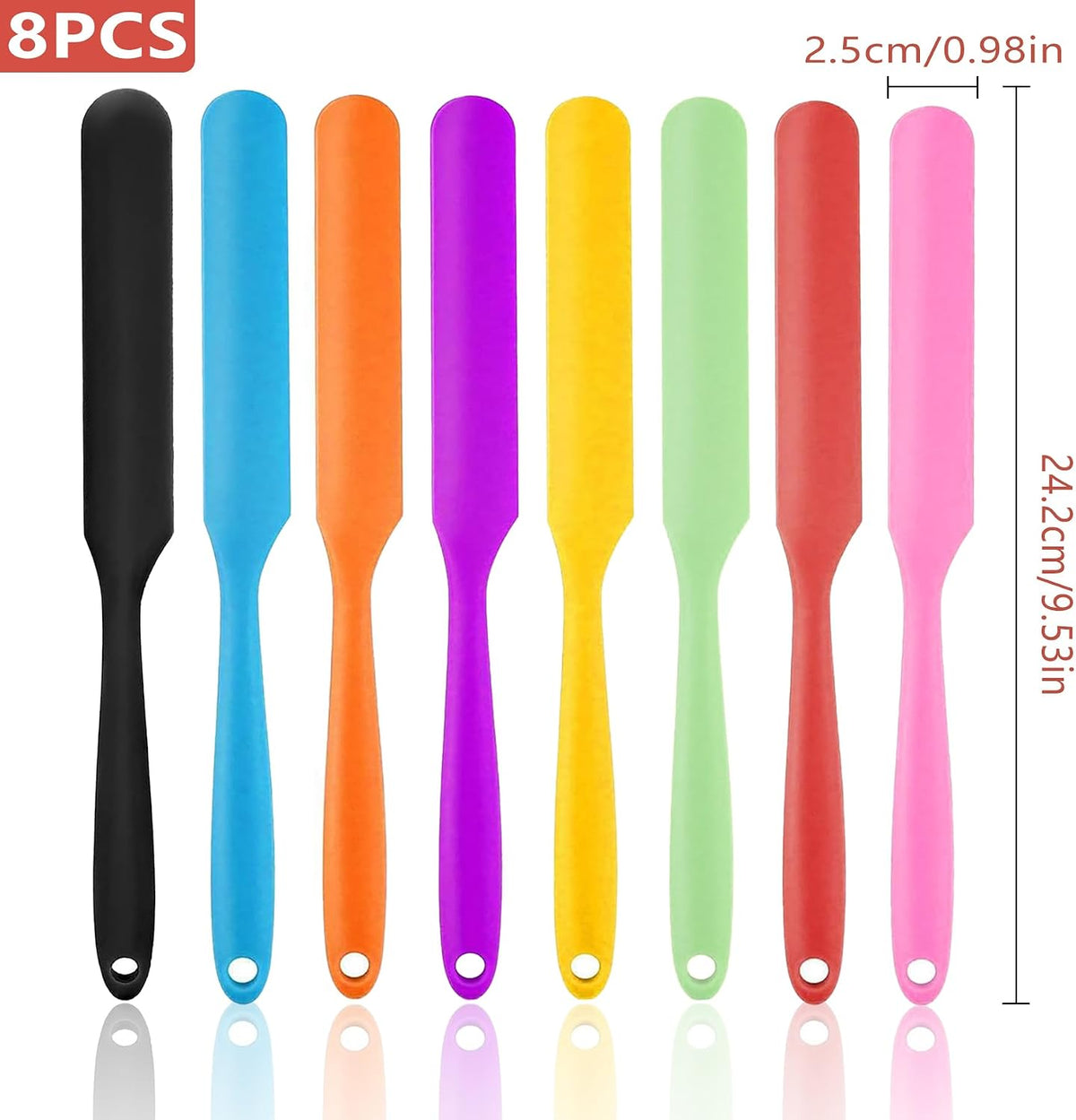 Espátula silicona 8 pzas para hornear y untar