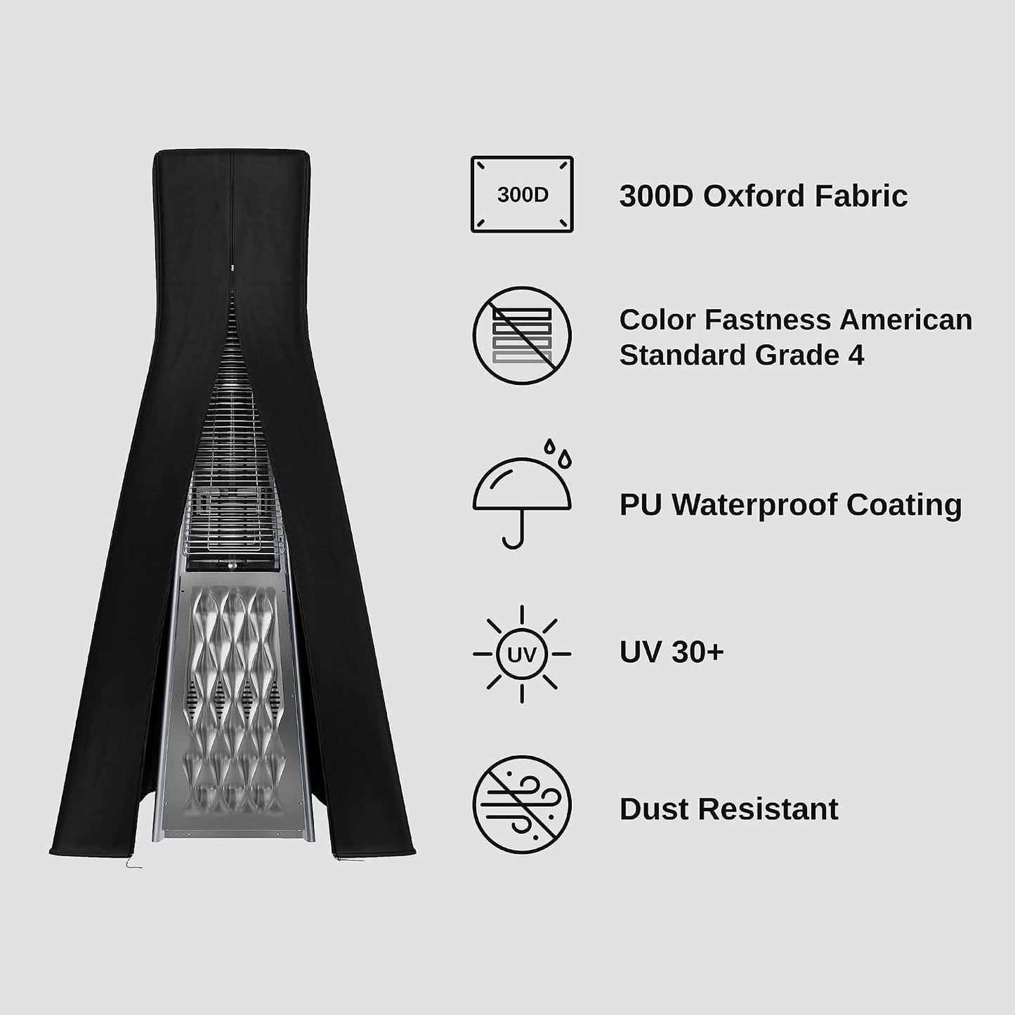 Fundas calentador patio tela Oxford 300D impermeable 91pulg