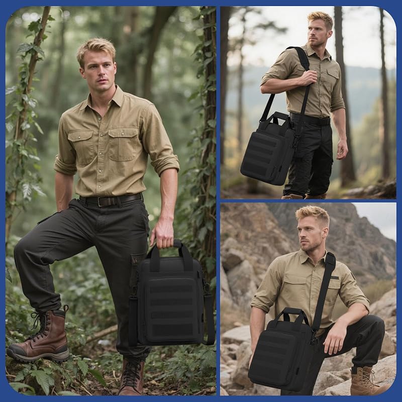Bolsa mensajero táctica para laptop con molle hombre