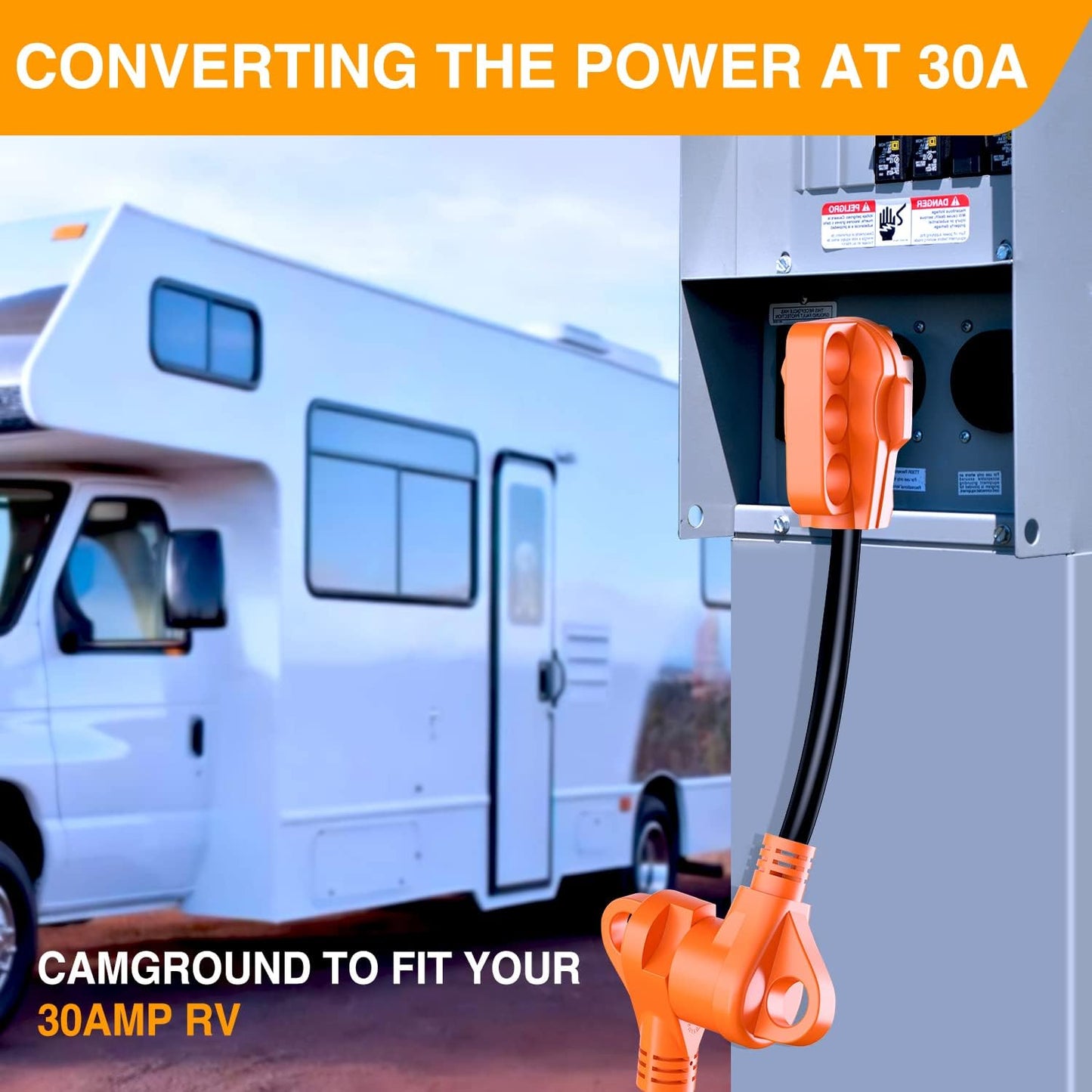 Adaptador enchufe RV 18" 50A a 30A