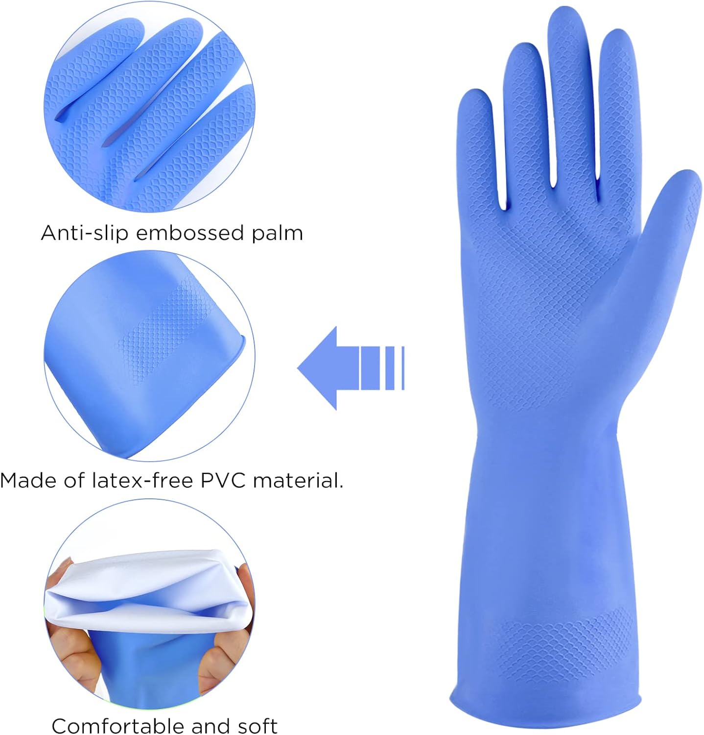 Guantes goma reutilizables para lavar platos hogar