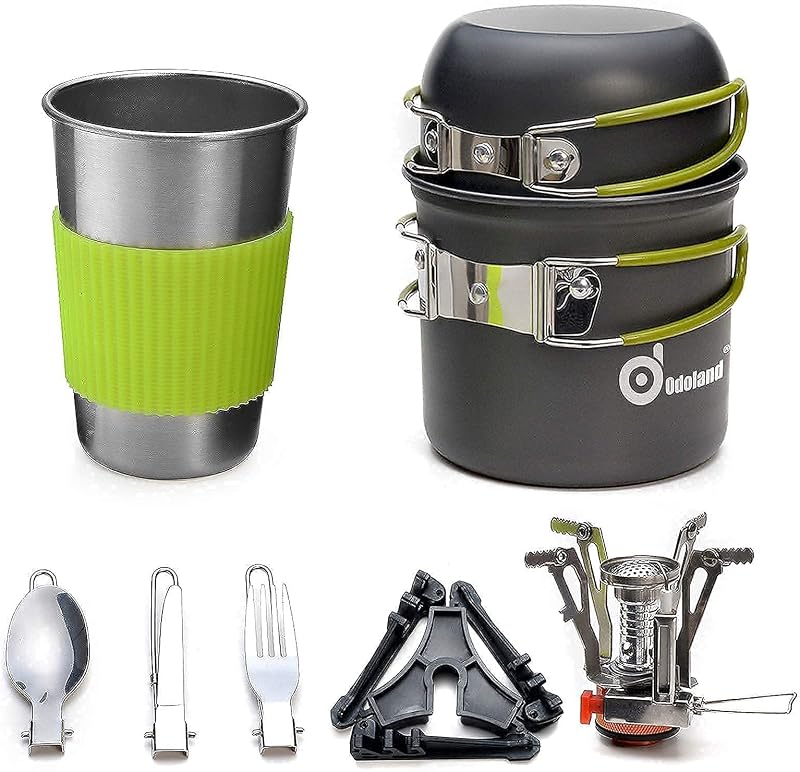 Kit 9 Pzas Utensilios Camping Acero Inox 304 Plegable