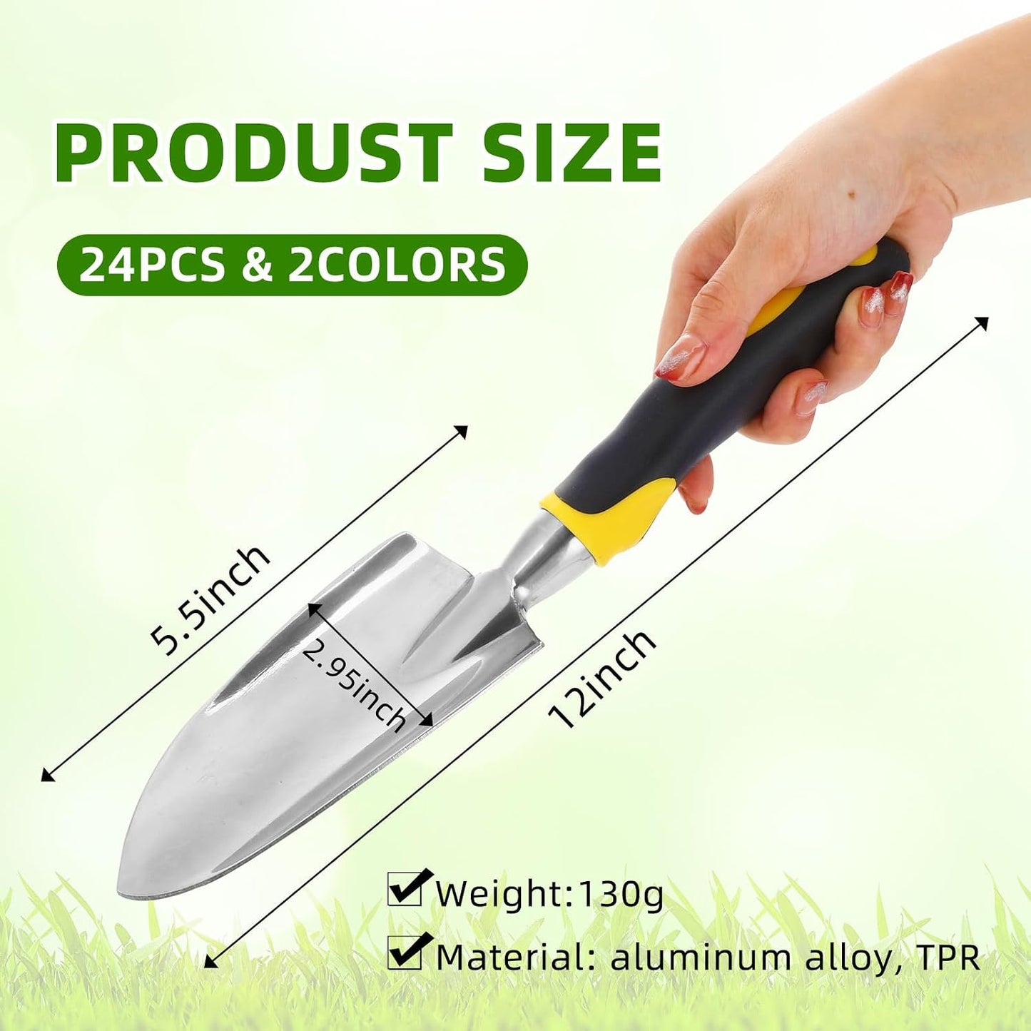 Pala jardín aluminio resistente mango TPR suave