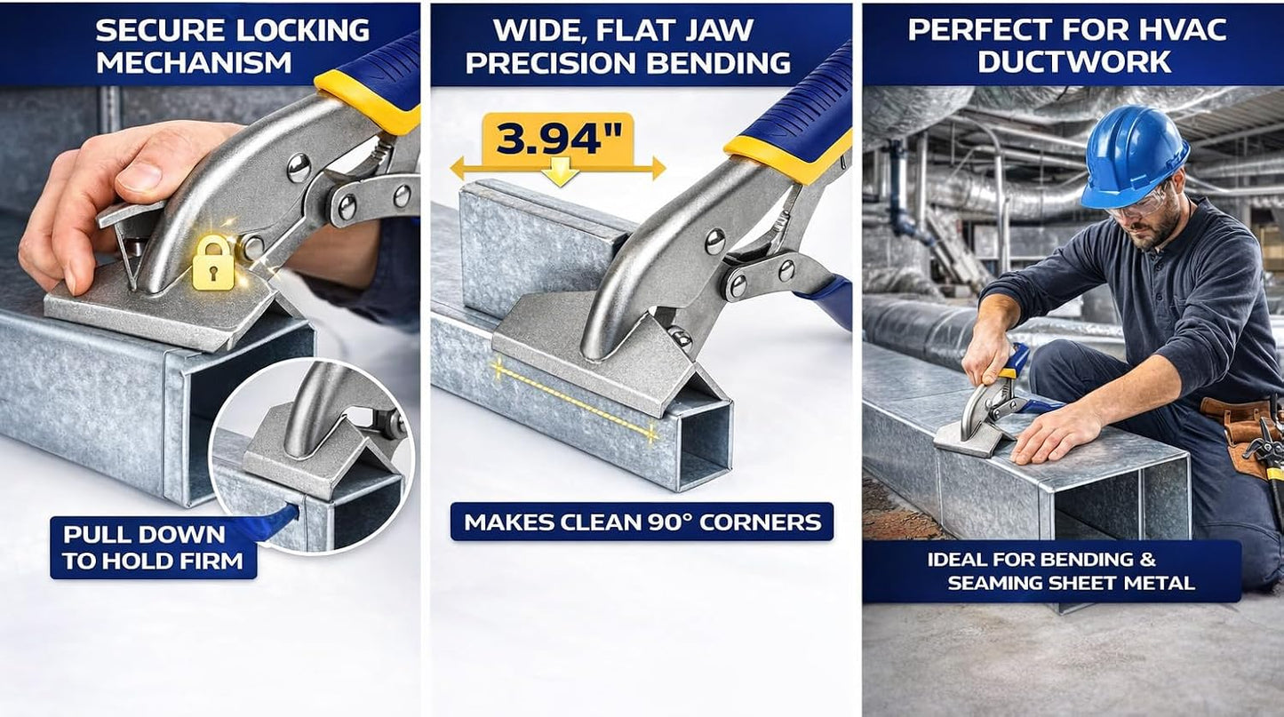 Selladora manual 10" para HVAC y metal con bloqueo