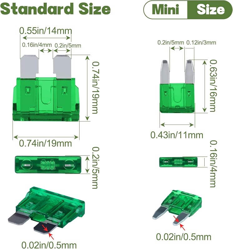 Fusibles mini y estándar 231 pzas para auto RV motocicleta camión