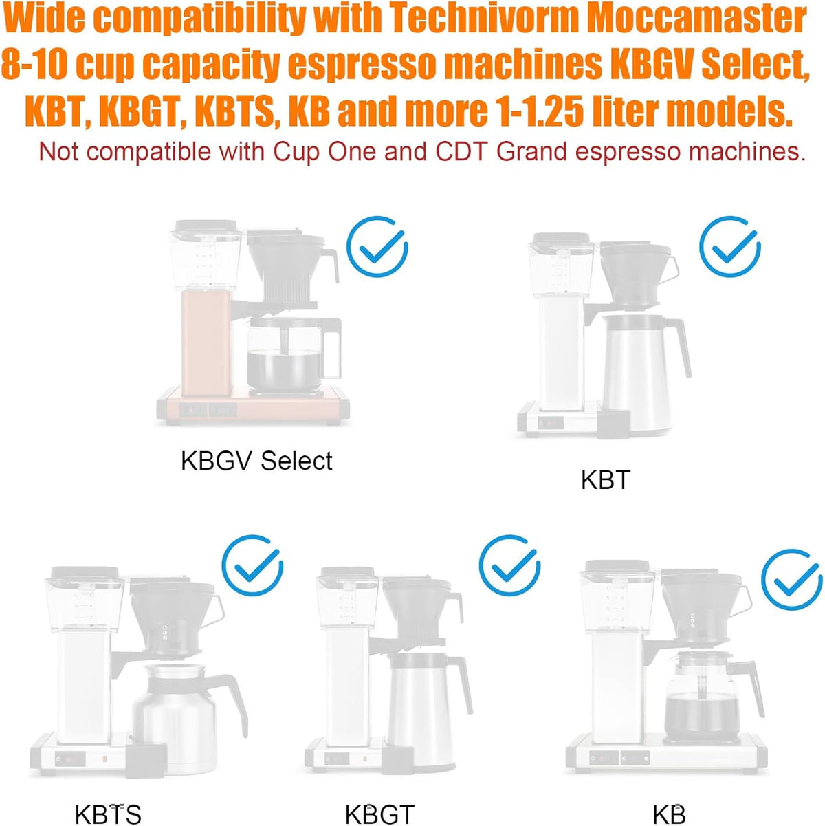 100 filtros de café para Technivorm Moccamaster en cono no 4 compatible con 8-10 tazas blanco